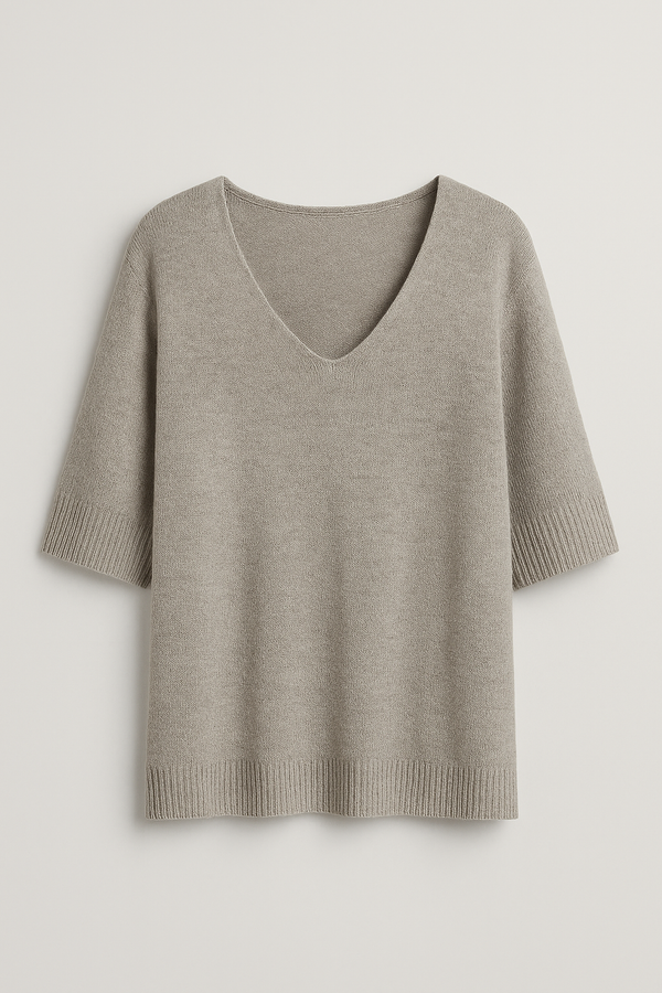 ANNA - Gebreide top met V-hals