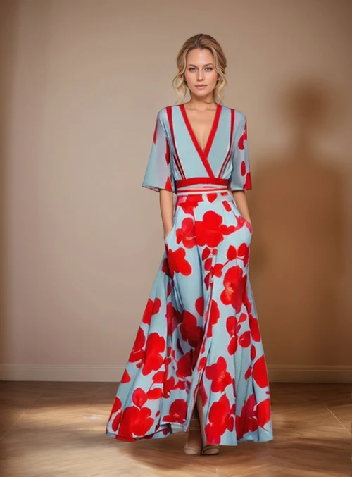 LORRAINE – Luxe Maxi-Jurk met Bloemenprint